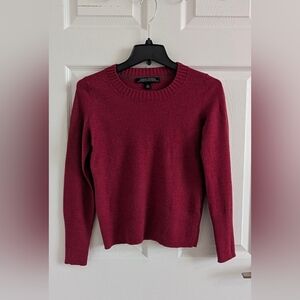 Banana Republic Extra Fine Italian Merino Wool Crewneck Sweater Burgundy Size S